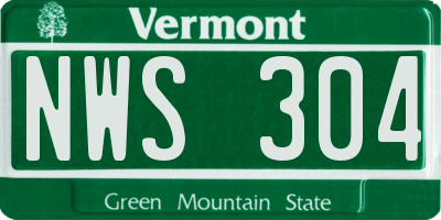 VT license plate NWS304