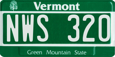 VT license plate NWS320