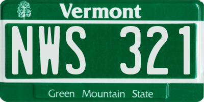 VT license plate NWS321