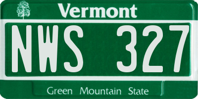 VT license plate NWS327