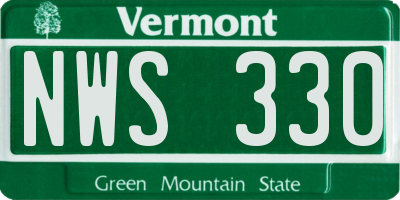 VT license plate NWS330