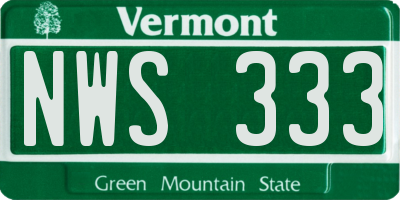 VT license plate NWS333