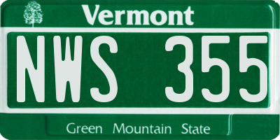 VT license plate NWS355