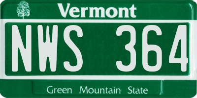 VT license plate NWS364