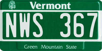 VT license plate NWS367