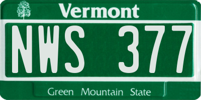 VT license plate NWS377
