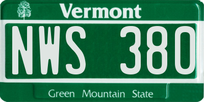 VT license plate NWS380