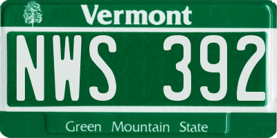 VT license plate NWS392
