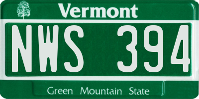 VT license plate NWS394