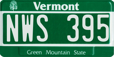 VT license plate NWS395