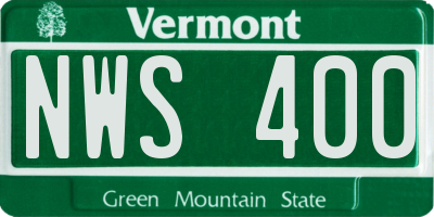 VT license plate NWS400