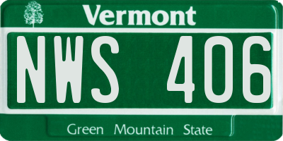 VT license plate NWS406
