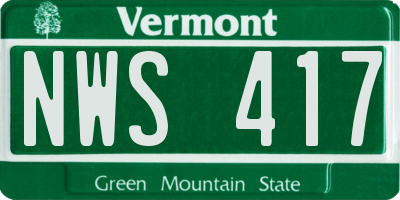 VT license plate NWS417