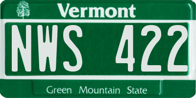 VT license plate NWS422