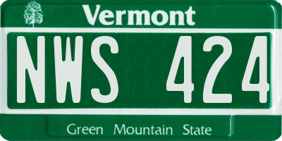 VT license plate NWS424
