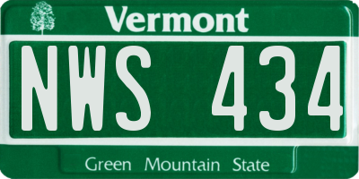 VT license plate NWS434