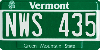 VT license plate NWS435