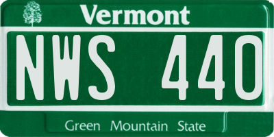 VT license plate NWS440