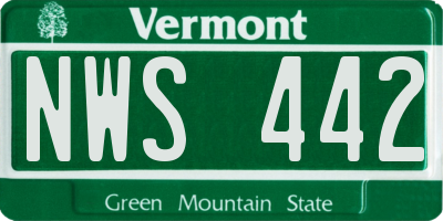 VT license plate NWS442