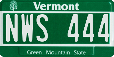 VT license plate NWS444