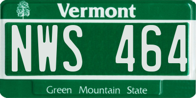 VT license plate NWS464