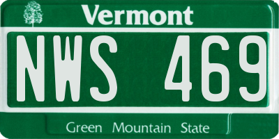 VT license plate NWS469
