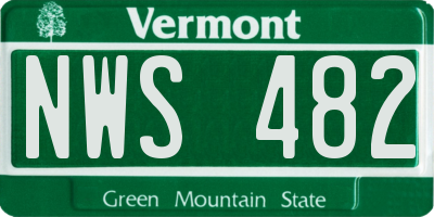 VT license plate NWS482