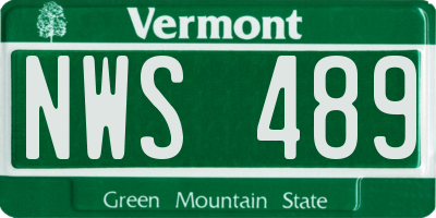 VT license plate NWS489