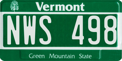 VT license plate NWS498