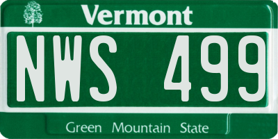 VT license plate NWS499