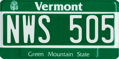 VT license plate NWS505