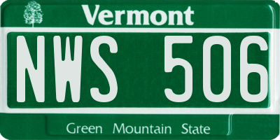 VT license plate NWS506
