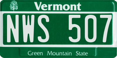 VT license plate NWS507