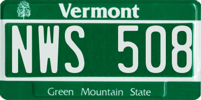 VT license plate NWS508