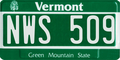 VT license plate NWS509