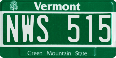 VT license plate NWS515