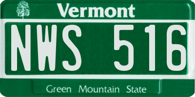 VT license plate NWS516