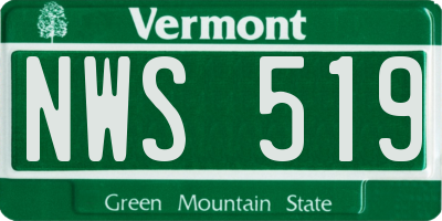 VT license plate NWS519