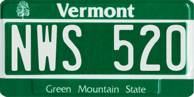 VT license plate NWS520