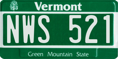 VT license plate NWS521