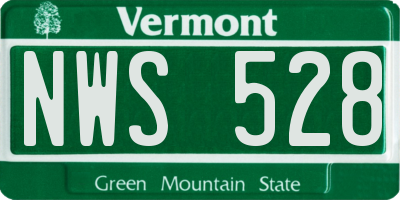 VT license plate NWS528