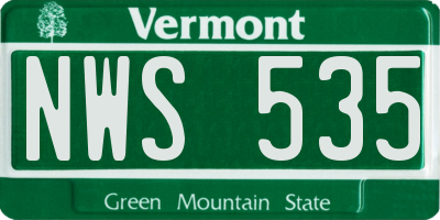 VT license plate NWS535