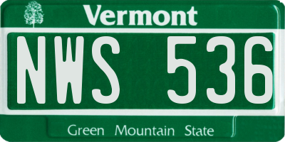 VT license plate NWS536