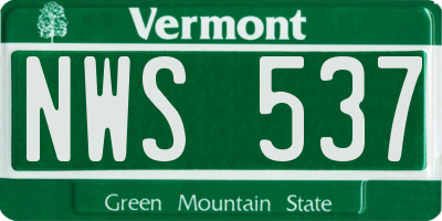 VT license plate NWS537
