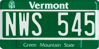 VT license plate NWS545