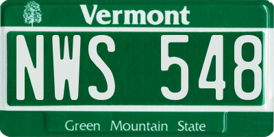 VT license plate NWS548