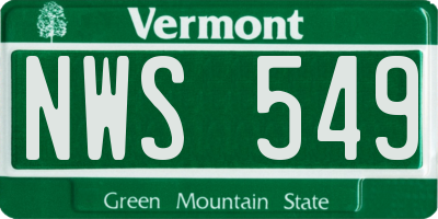 VT license plate NWS549