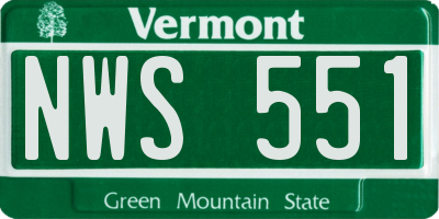 VT license plate NWS551