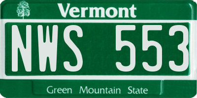 VT license plate NWS553