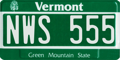 VT license plate NWS555